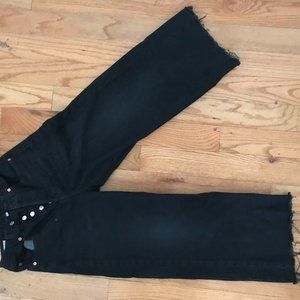 Levi's Wedgie Black High Waist Wide Leg Jeans 25
